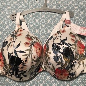 Cacique Modern Collection Bra Floral Design Lightly lined full coverage 38DD NWT